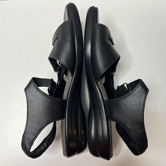 SAS Tripad Comfort Black Leather Sandals Womens Size 9.5 N Hook & Loop Closure - Picture 4 of 8